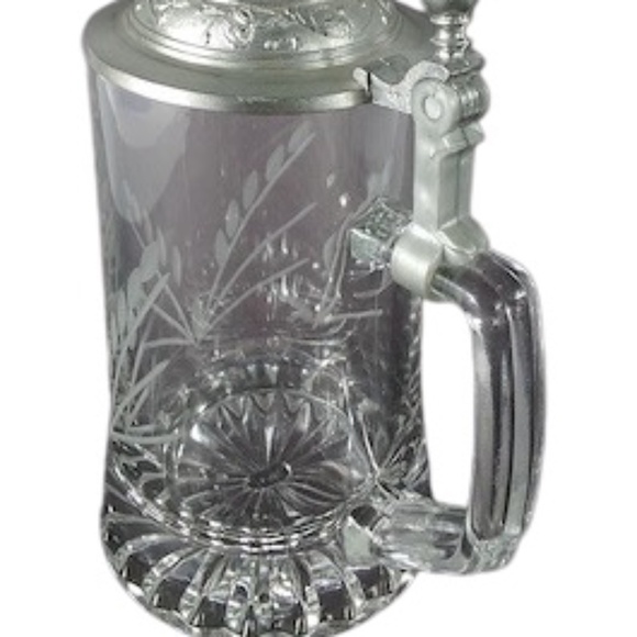Vintage German Crystal Joska Waldglashutte Bodenmais Stein With Wheat Etching - Picture 2 of 13